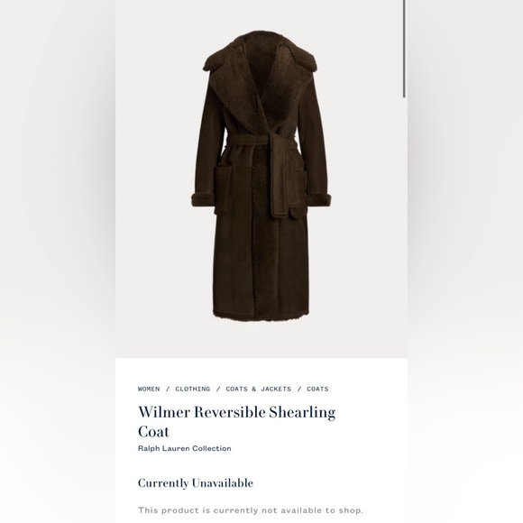 Ralph Lauren Purple Label Wilmer Reversible Shearling Coat - Picture 8 of 11